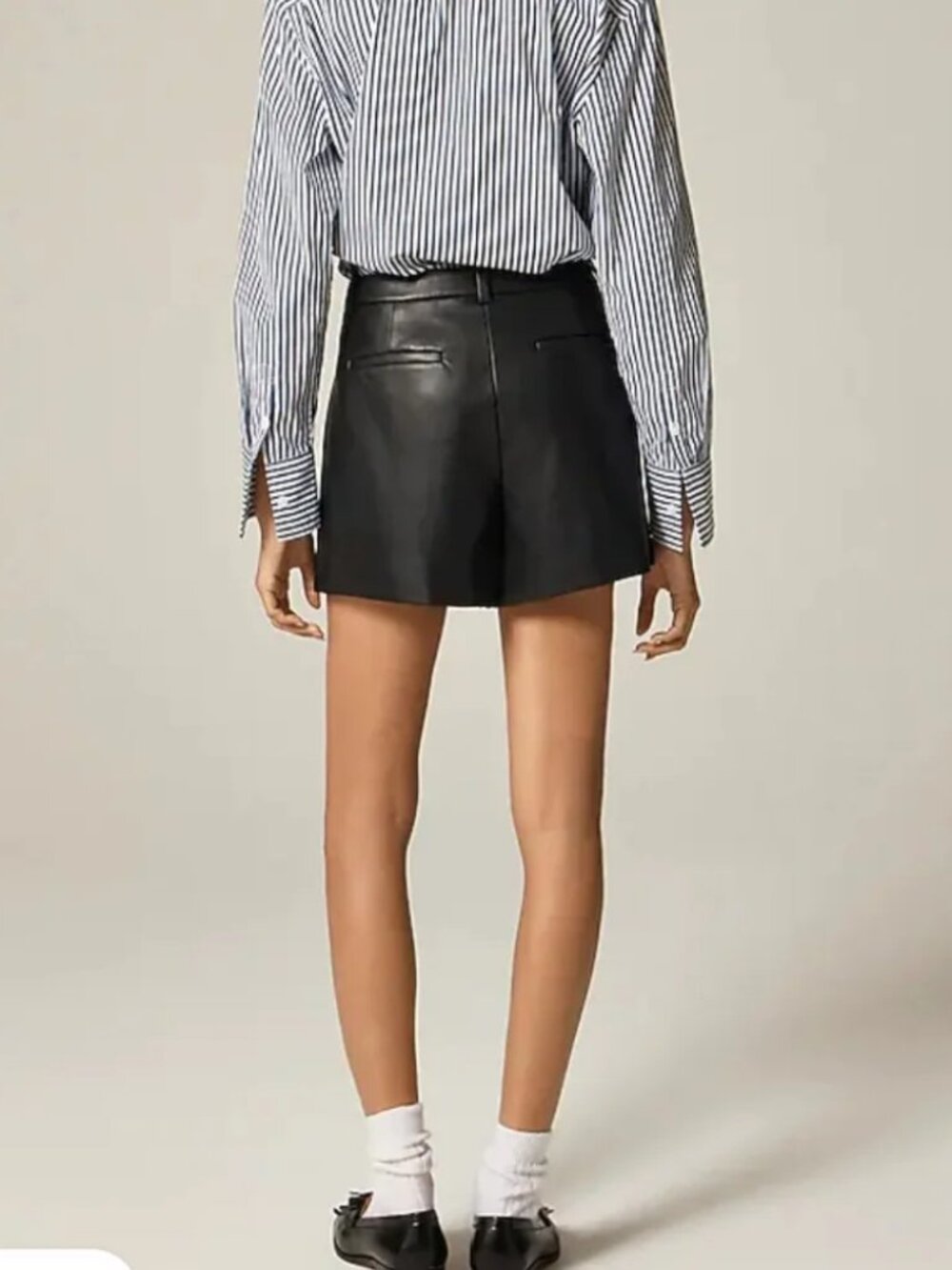 J Crew Lucia short in faux leather CN807 Size 8 NWT Black